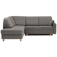 ECKSOFA in Flachgewebe Schlammfarben  208/227 cm  - Schlammfarben/Eichefarben, KONVENTIONELL, Holz/Textil (208/227cm) - Sedda