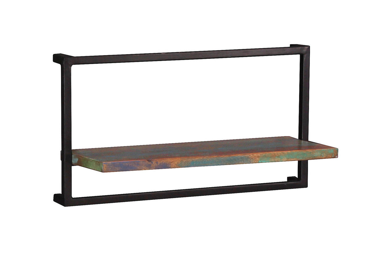 WANDREGAL 65/35/25 cm  - Multicolor/Schwarz, Design, Holz/Metall (65/35/25cm) - MID.YOU
