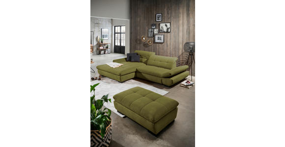 ECKSOFA in Mikrofaser Grün 198/290 cm - Schwarz/Grün, Design, Textil/Metall (198/290cm) - Xora