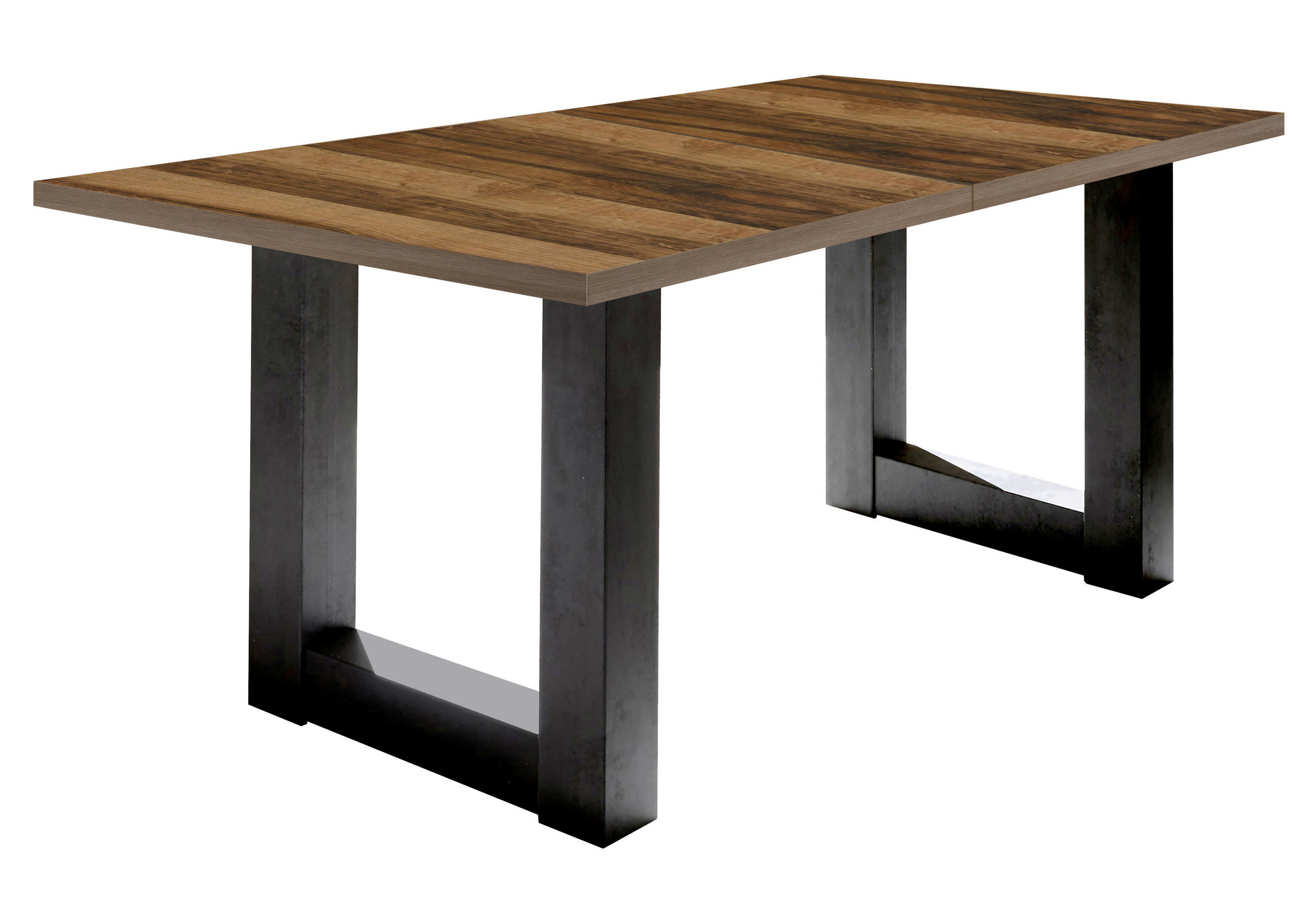 ESSTISCH Schwarz, Eichefarben rechteckig  ausziehbar  - Eichefarben/Schwarz, KONVENTIONELL, Holzwerkstoff (140-190/90/75cm) - Hom`in