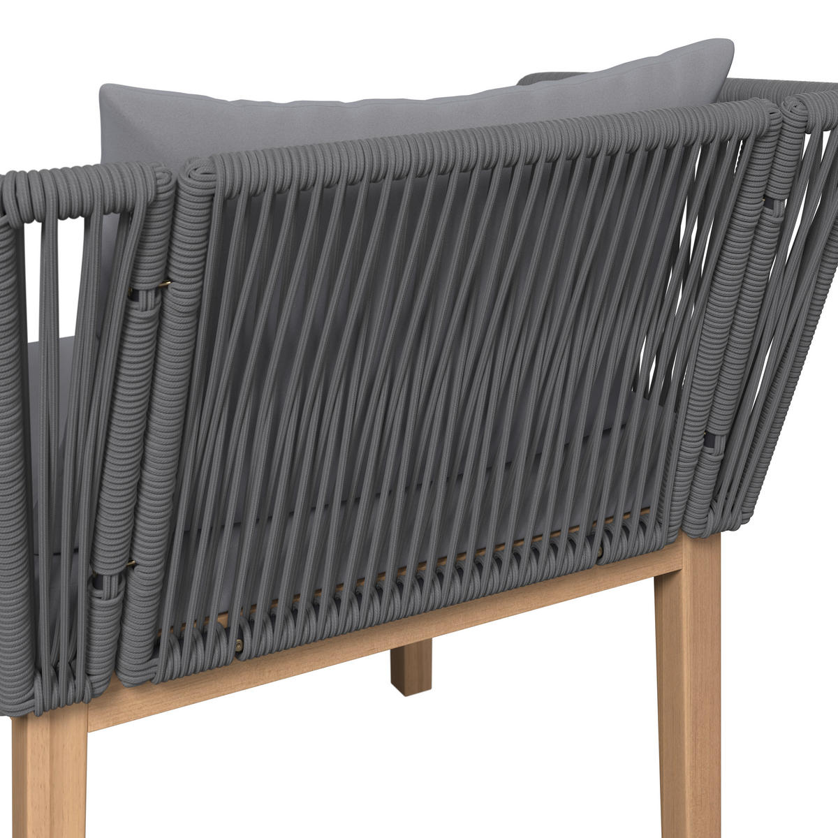 LOUNGEGARNITUR   160/74/84 cm  - Akaziefarben/Grau, Modern, Holz/Kunststoff (160/74/84cm) - Ambia Garden