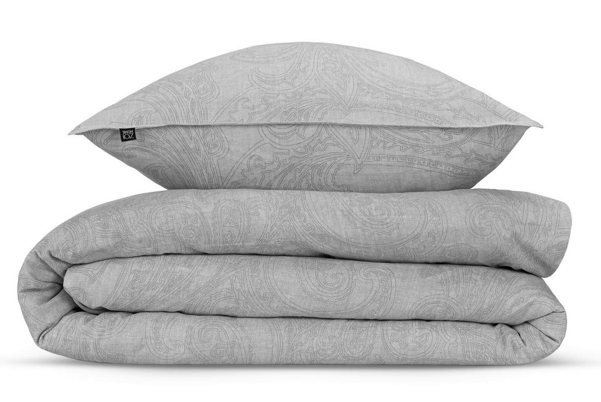 BETTWÄSCHE Paisley-di-Lino Renforcé 200/200 cm  - Hellgrau, Basics, Textil (200/200cm)