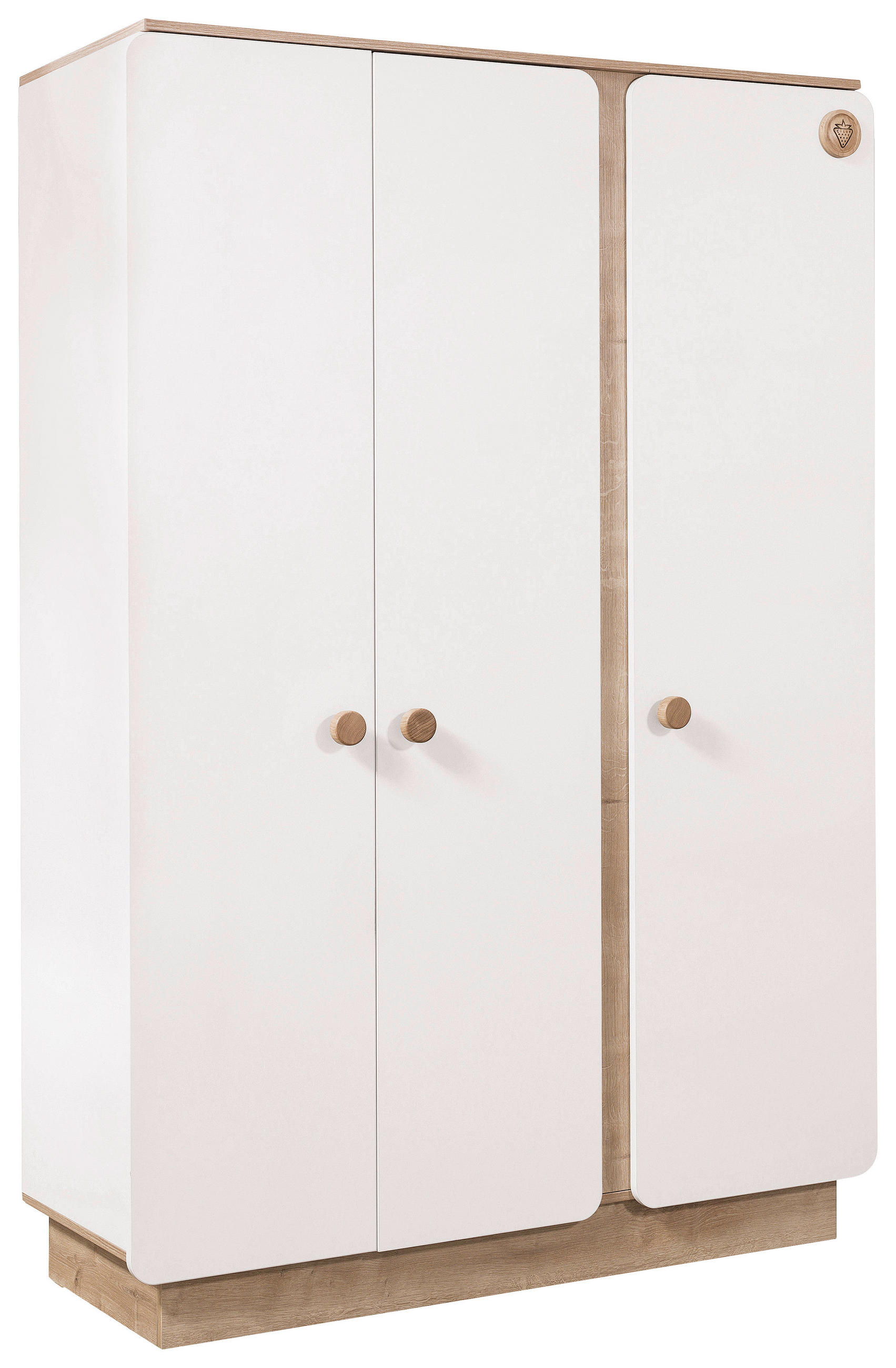 DULAP CU UȘI ROTATIVE alb, culoare lemn stejar  - alb/culoare lemn stejar, Modern, material pe bază de lemn (136/195/56cm) - Cilek