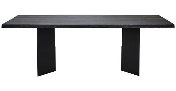 ESSTISCH in Holz 220/100/75 cm - Schwarz, ROMANTIK / LANDHAUS, Holz/Metall (220/100/75cm) - Linea Natura
