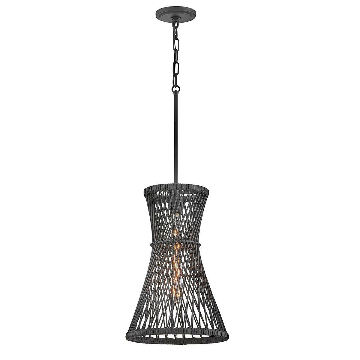 HÄNGELEUCHTE Twyla  57,7/30,5/30,5 cm  - Schwarz, Natur, Holz/Metall (57,7/30,5/30,5cm) - Elstead Lighting