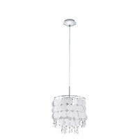 HÄNGELEUCHTE 25/110 cm    - Chromfarben/Perlmutt, Design, Glas/Metall (25/110cm) - Eglo