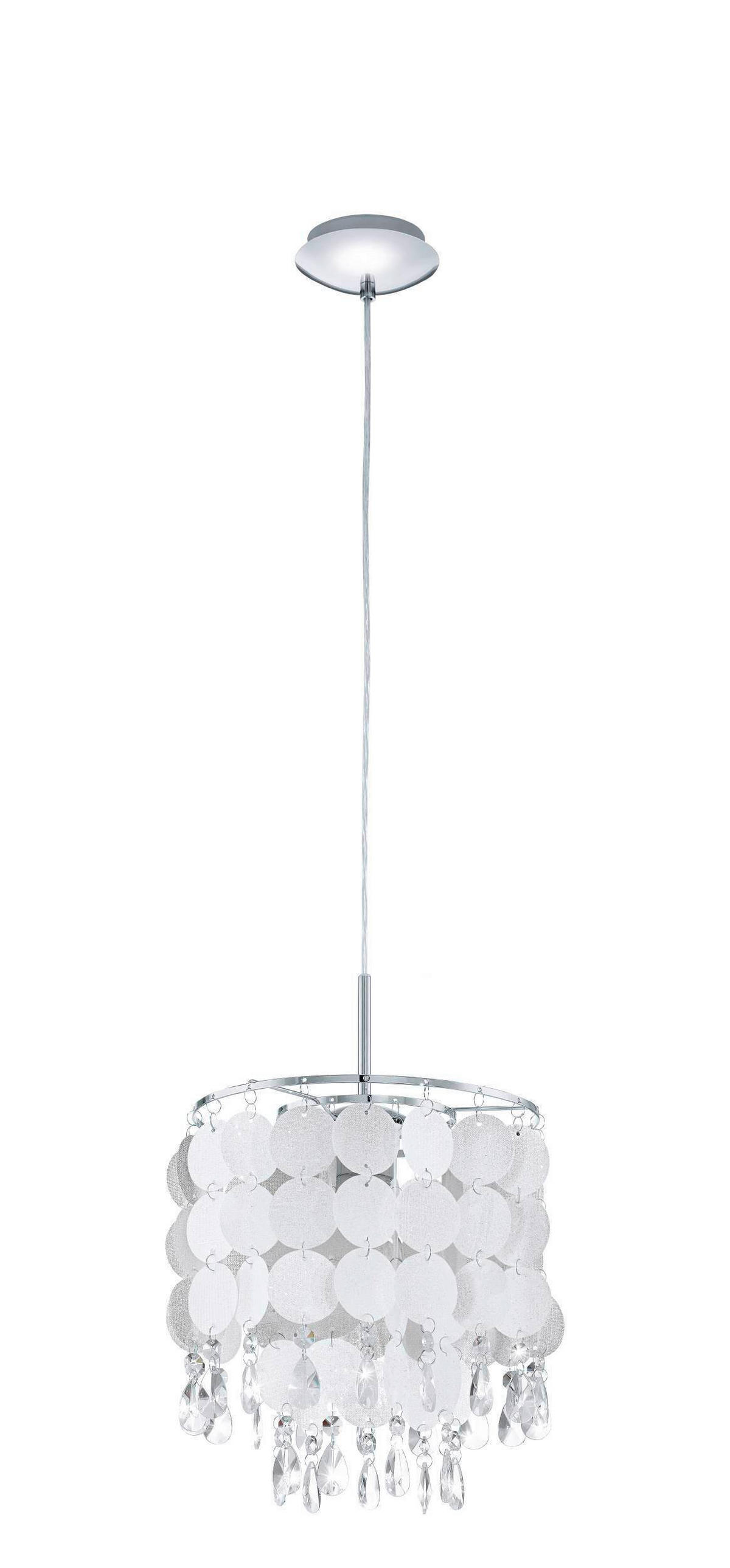 HÄNGELEUCHTE 25/110 cm    - Chromfarben/Perlmutt, Design, Glas/Metall (25/110cm) - Eglo