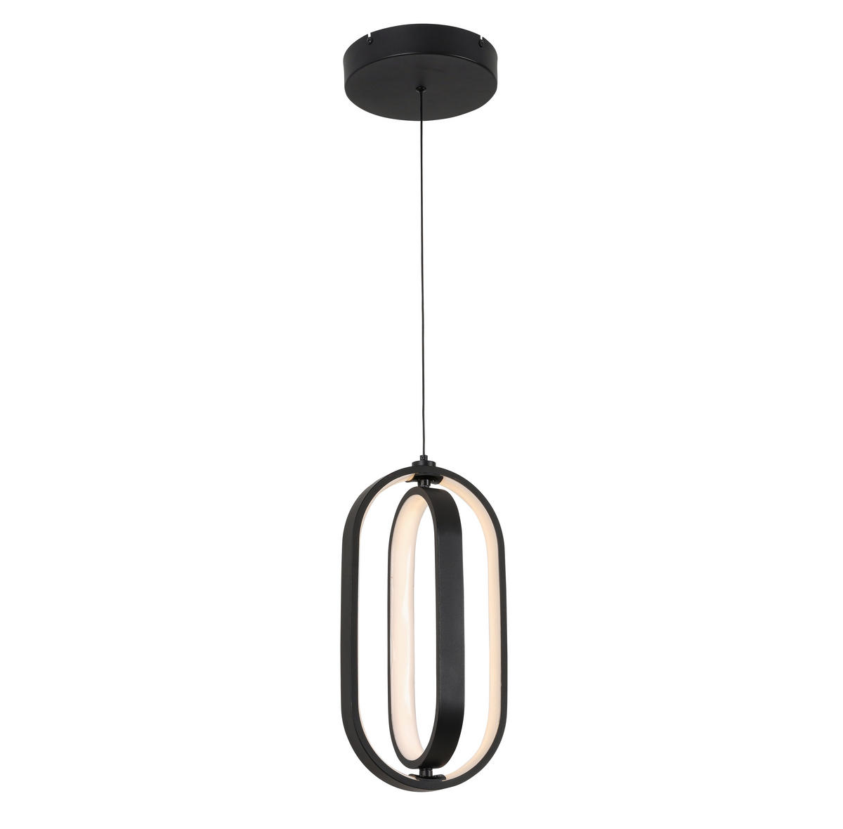 ZÁVESNÉ LED SVIETIDLO, 21/200 cm  - čierna, Design, kov/plast (21/200cm) - Novel