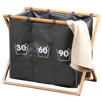 WÄSCHESACK - Grau, MODERN, Holz/Kunststoff (63/38/57cm) - Kesper