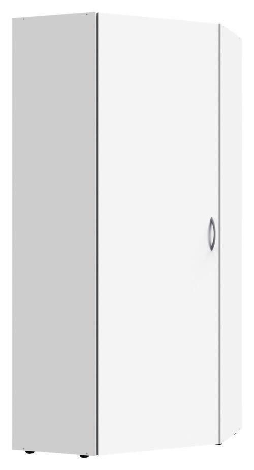 ECKSCHRANK 80/185/80 cm Weiß  - Alufarben/Weiß, KONVENTIONELL, Holzwerkstoff/Kunststoff (80/185/80cm) - Xora