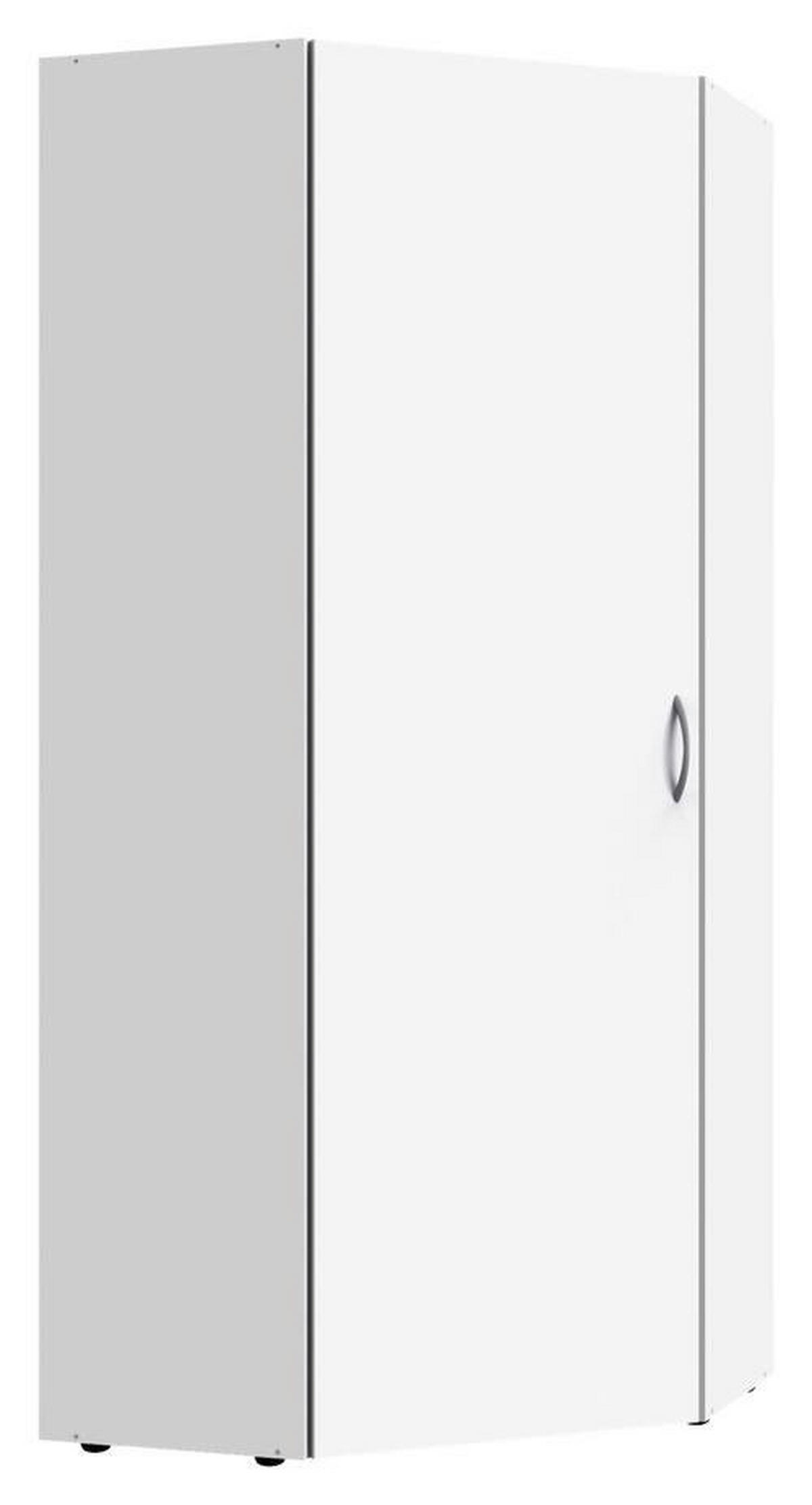 KOTNA OMARA, bela  - bela/barve aluminija, Konvencionalno, umetna masa/leseni material (80/185/80cm) - Xora