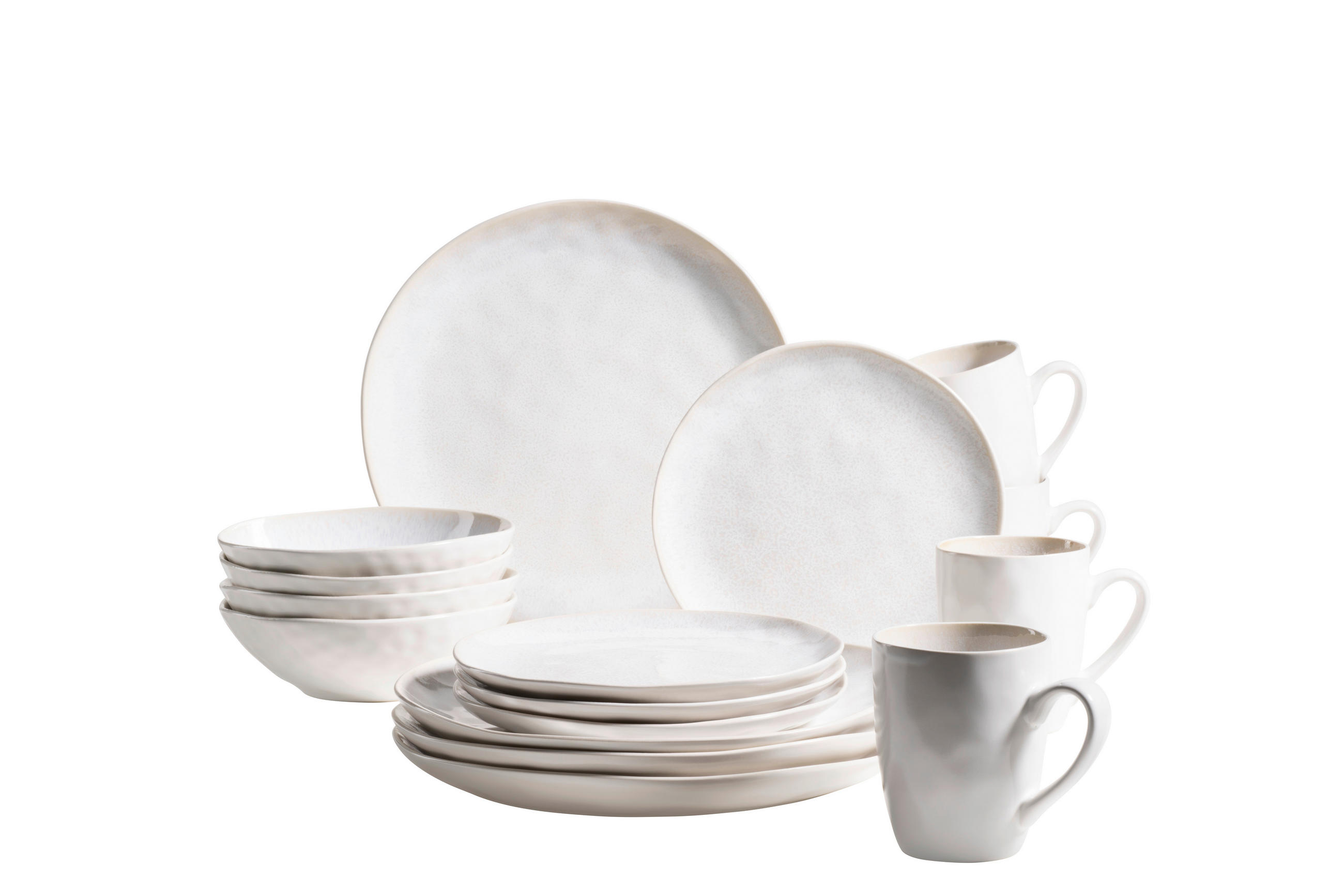 KOMBISERVICE Weiß Frozen 16-teilig 4 Personen  - Weiß, Basics, Keramik (34,7/32/35cm) - Mäser