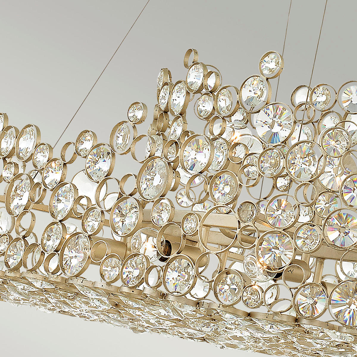 KRONLEUCHTER 101.6/61/41 cm - Silberfarben, Konventionell, Glas/Metall (101.6/61/41cm) - Elstead Lighting