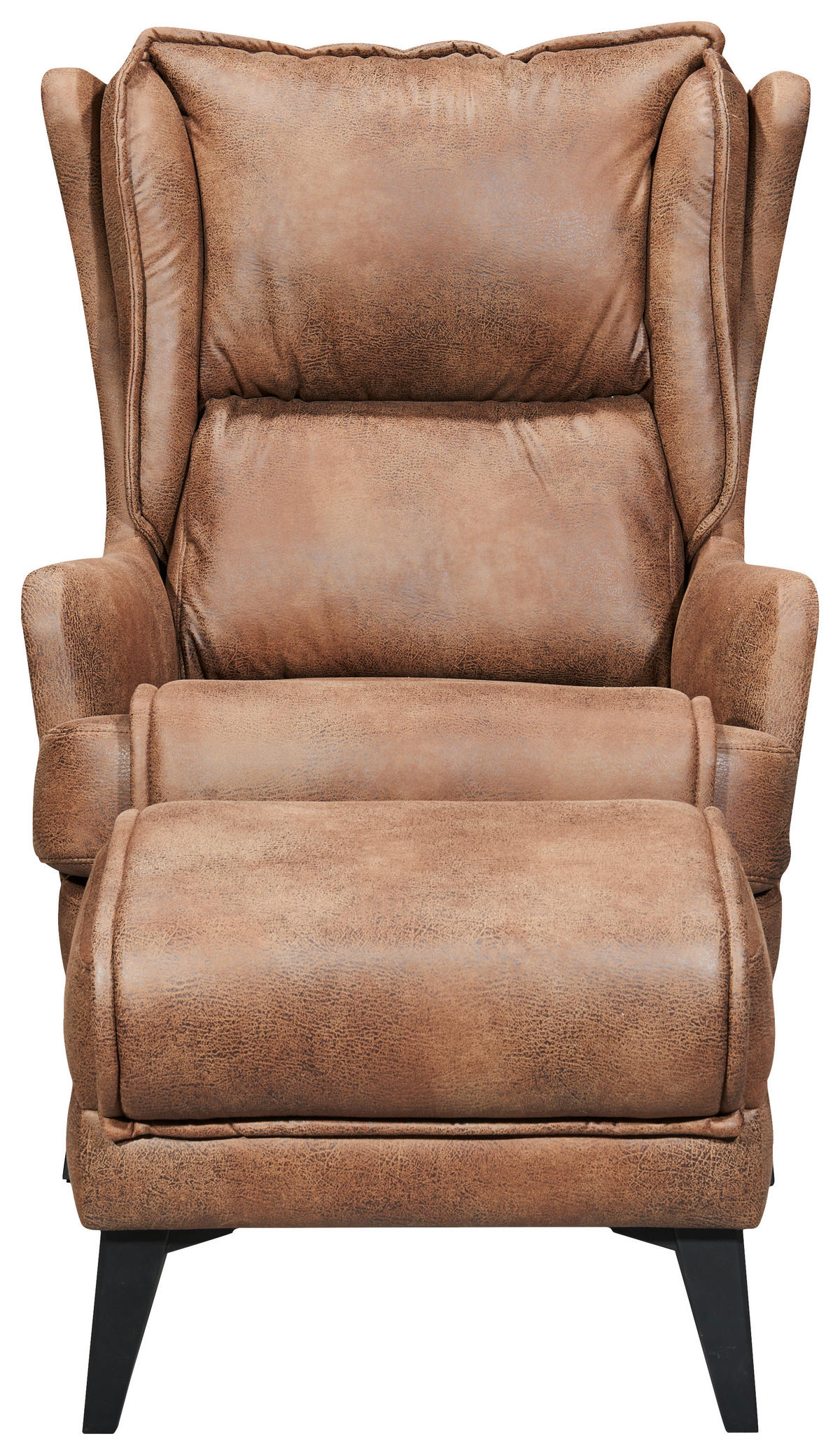 FÜLES FOTEL - fekete/világosbarna, Modern, műanyag/faalapú anyag (86/104/109cm) - MID.YOU