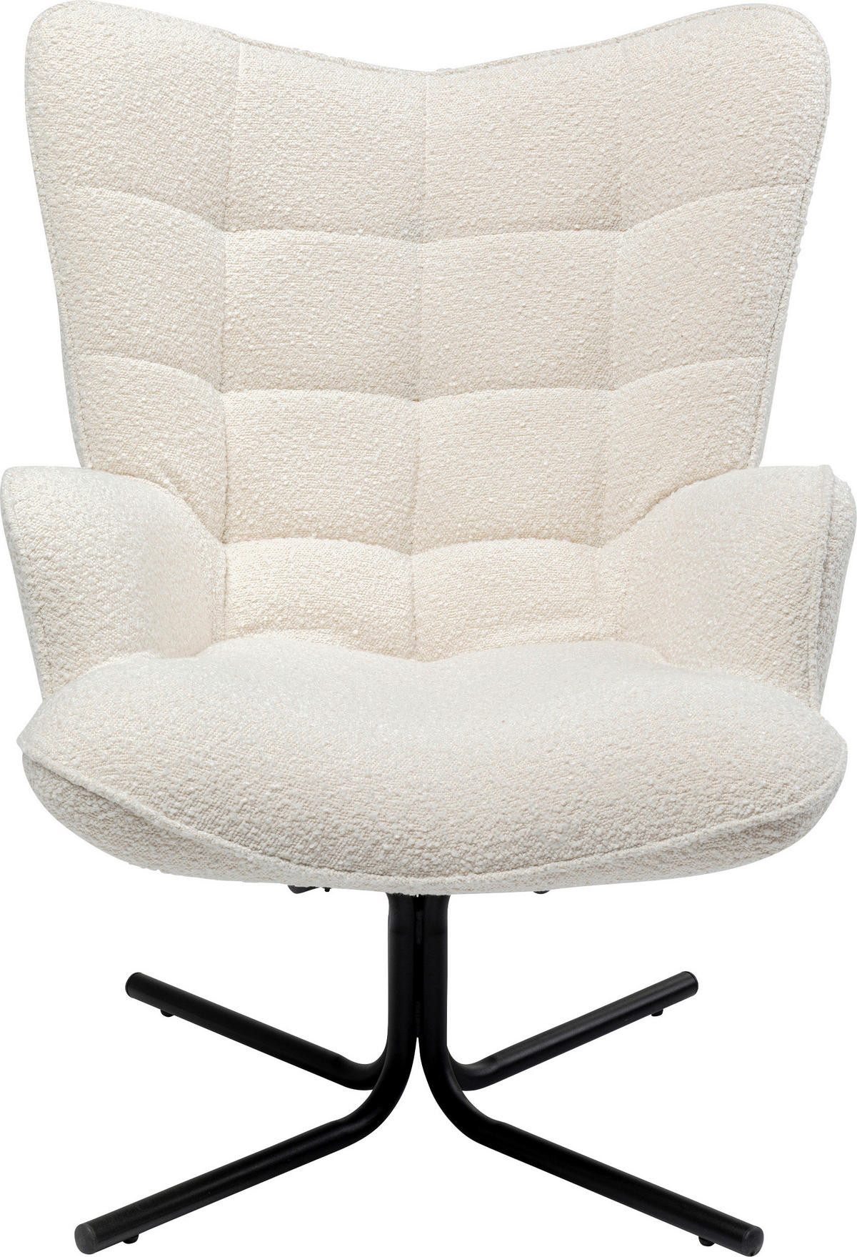 SESSEL Bouclé Beige    - Beige/Schwarz, Design, Textil/Metall (82/95/73cm) - Kare-Design