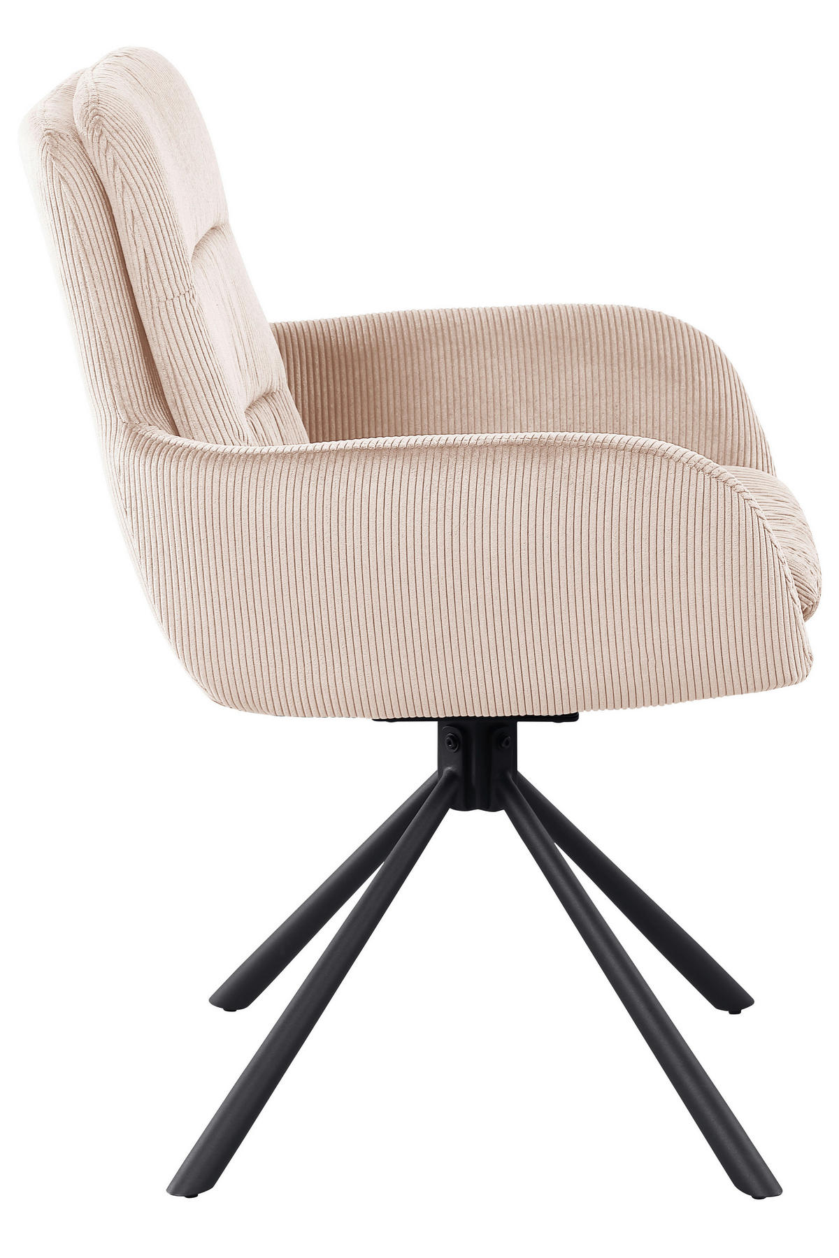 DREHSTUHL Cord Beige  - Beige/Schwarz, MODERN, Textil/Metall (60/89/64cm) - Livetastic