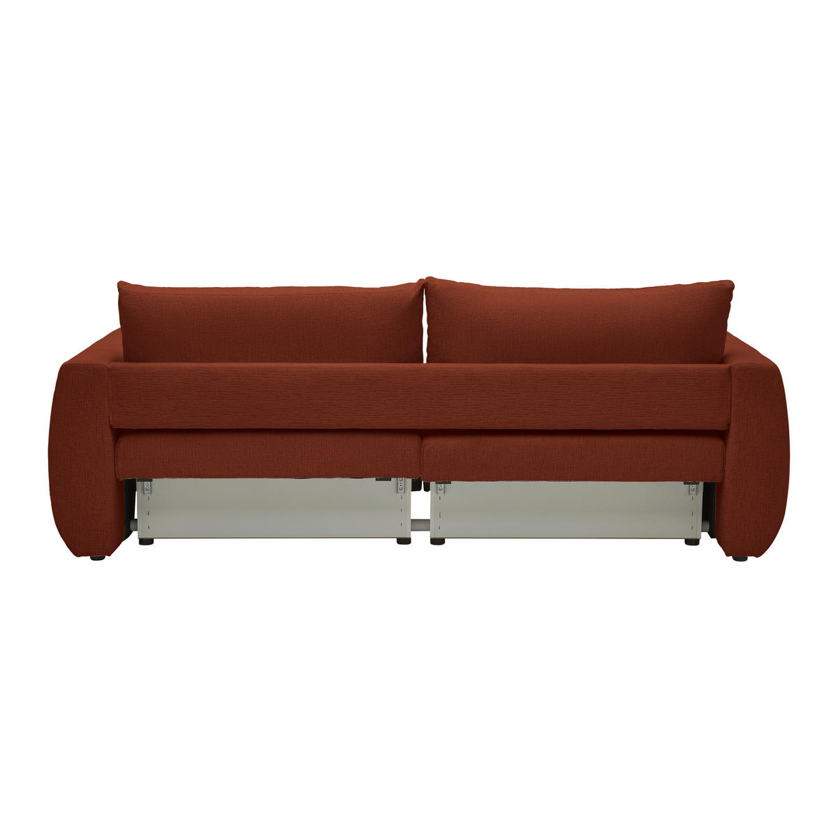 SCHLAFSOFA in Chenille, Jacquard Rostfarben  - Rostfarben/Schwarz, Kunststoff/Textil (245/74-90/104cm) - MID.YOU