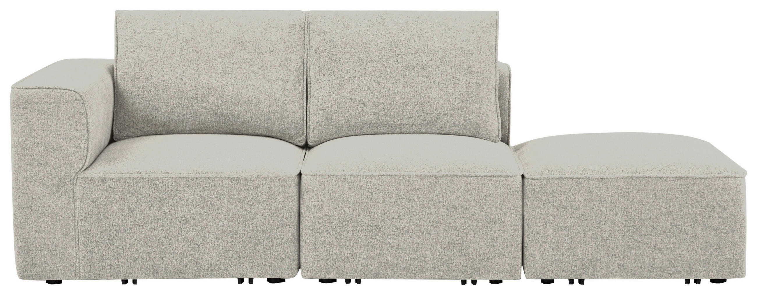 SOFA Fleece Beige  - Beige/Schwarz, Design, Holz/Kunststoff (230,5/65/90cm) - Livetastic