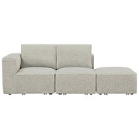 SOFA Fleece Beige  - Beige/Schwarz, Design, Holz/Kunststoff (230,5/65/90cm) - Livetastic