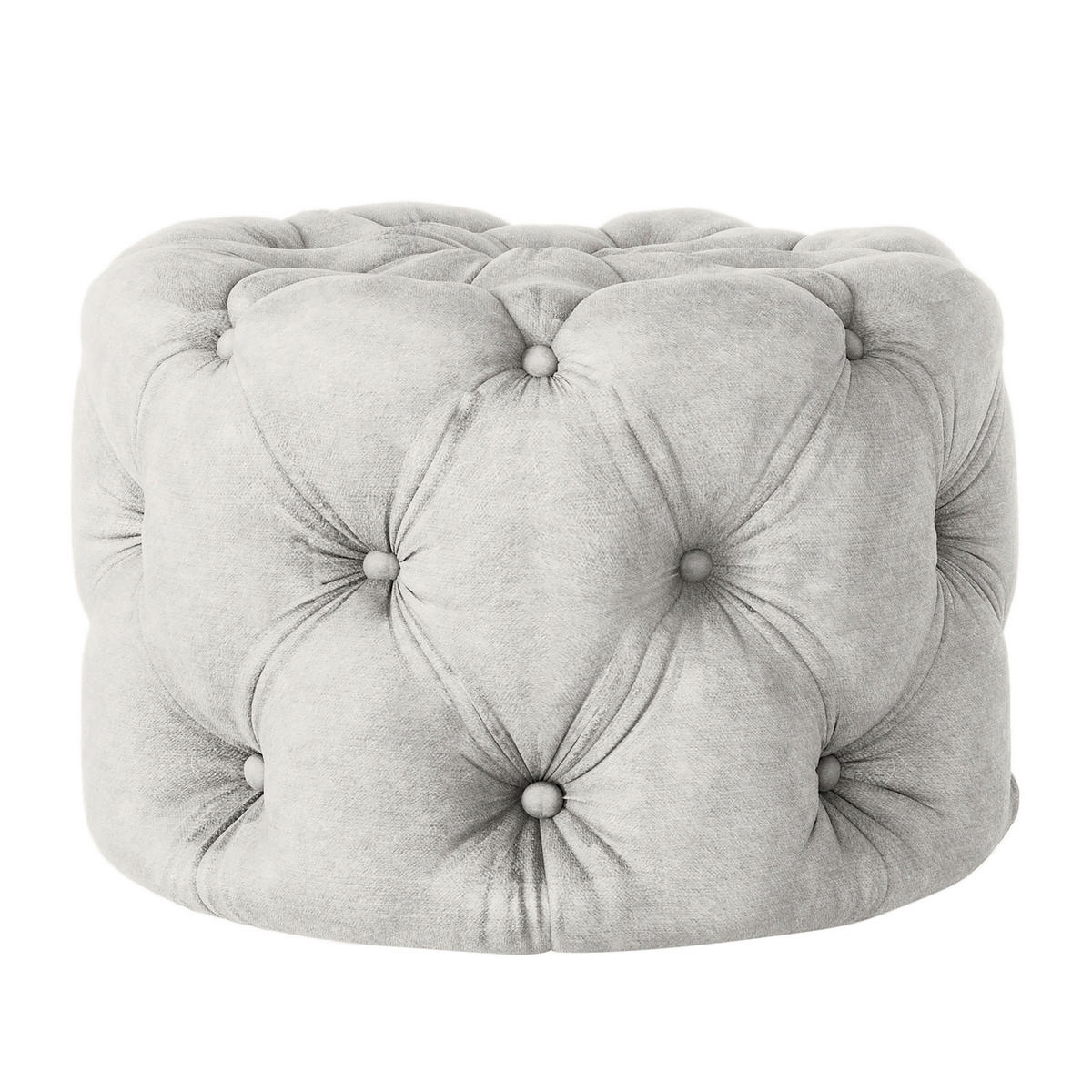 HOCKER Textil Hellgrau  - Hellgrau/Schwarz, Design, Kunststoff/Textil (60/39/60cm) - P & B