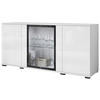 SIDEBOARD 150/69,7/39,5 cm  in Weiss, Weiss Hochglanz  - Weiss Hochglanz/Weiss, Design, Glas/Holzwerkstoff (150/69,7/39,5cm) - Livetastic