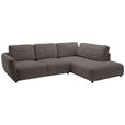 ECKSOFA  in Chenille Dunkelbraun  307/224 cm  - Dunkelbraun/Schwarz, KONVENTIONELL, Kunststoff/Textil (307/224cm) - Hom`in