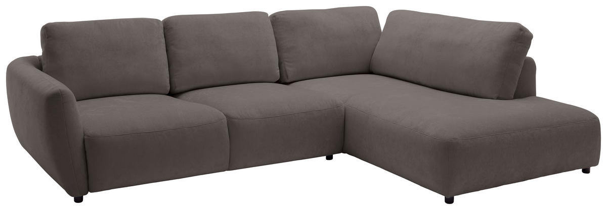 ECKSOFA  in Chenille Dunkelbraun  307/224 cm  - Dunkelbraun/Schwarz, KONVENTIONELL, Kunststoff/Textil (307/224cm) - Hom`in
