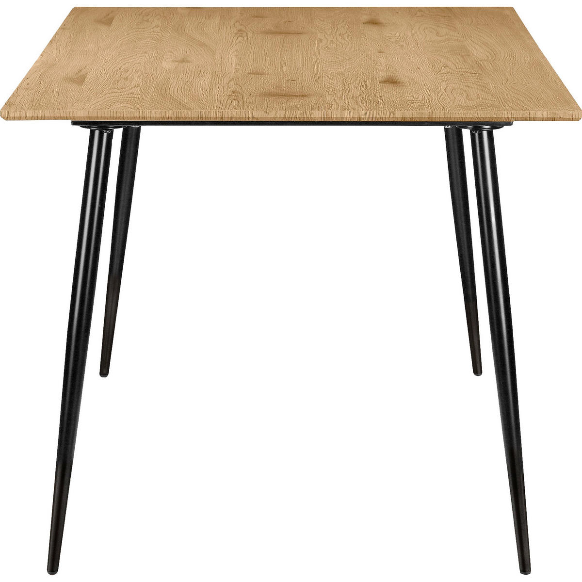 ESSTISCH 120/80/76 cm Nachbildung  Metall, Holzwerkstoff gastro- und objekttauglich rechteckig Schwarz, Eichefarben  - Eichefarben/Schwarz, MODERN, Holzwerkstoff/Metall (120/80/76cm) - MID.YOU