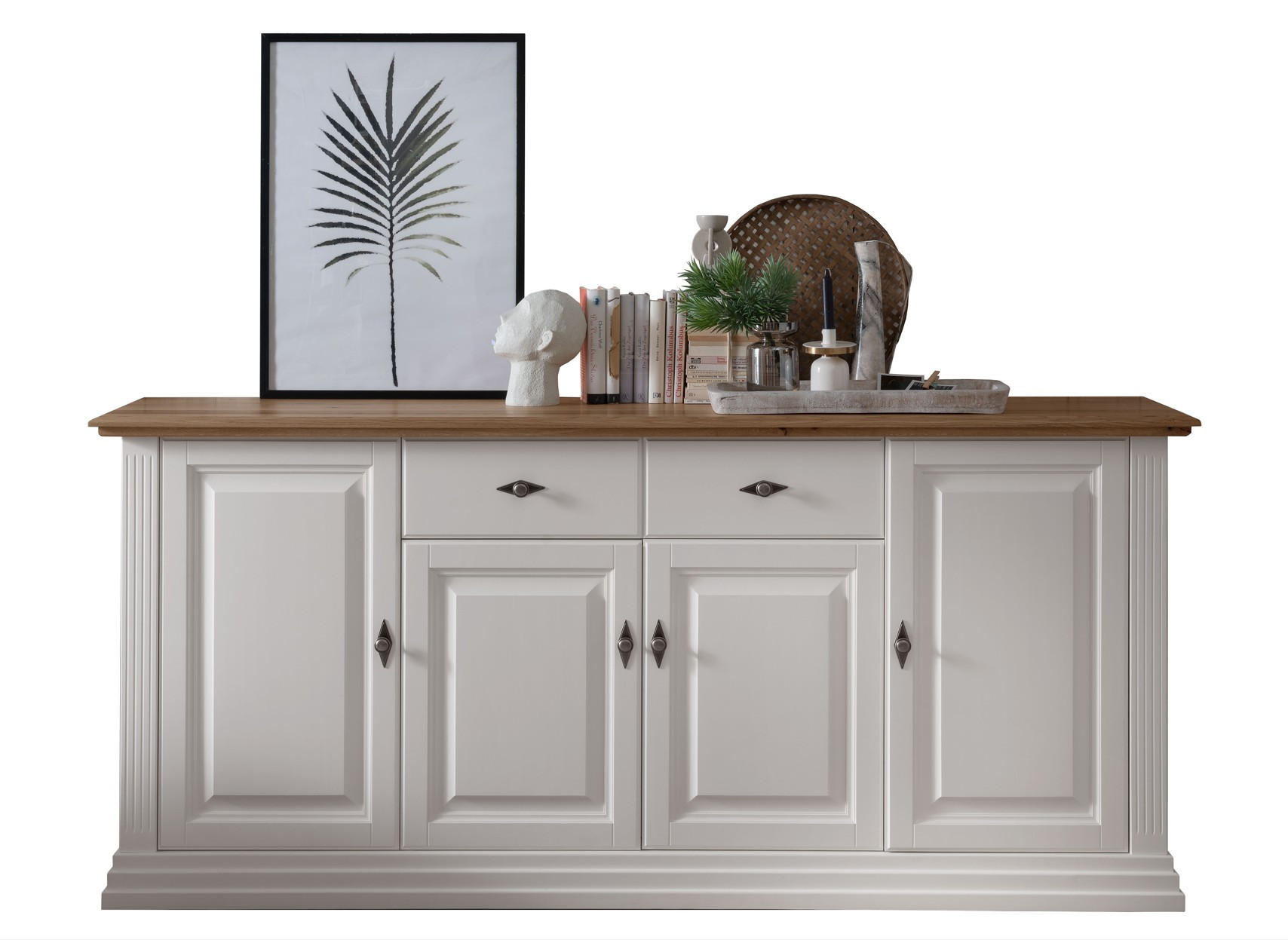 Livetastic Sideboard Weiß 202x91x45 cm
