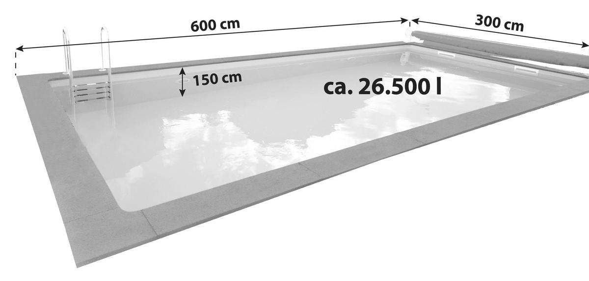 POOL-SET KWAD POOL PLUS GRAN CANARIA 50002 600/300/150 cm  - Blau, Basics, Kunststoff (600/300/150cm)