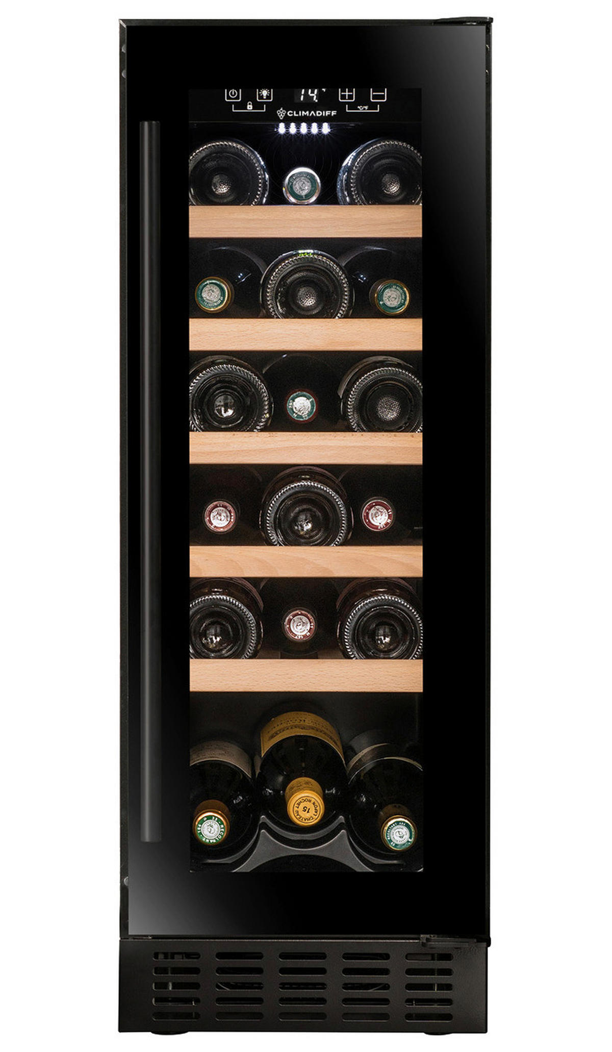 WEINKÜHLSCHRANK CBU20S2B  - Basics, Glas/Holz (29,5/82,0/57,0cm)
