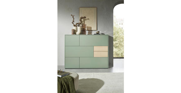 HIGHBOARD  in 139/109/41 cm  - Eichefarben/Schwarz, Design, Holzwerkstoff/Kunststoff (139/109/41cm) - Voleo