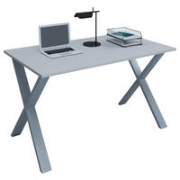 SCHREIBTISCH 140/80/76 cm Grau, Silberfarben in verschiedenen Holz-Dekoren erhältlich  - Silberfarben/Grau, MODERN, Holzwerkstoff/Metall (140/80/76cm) - MID.YOU