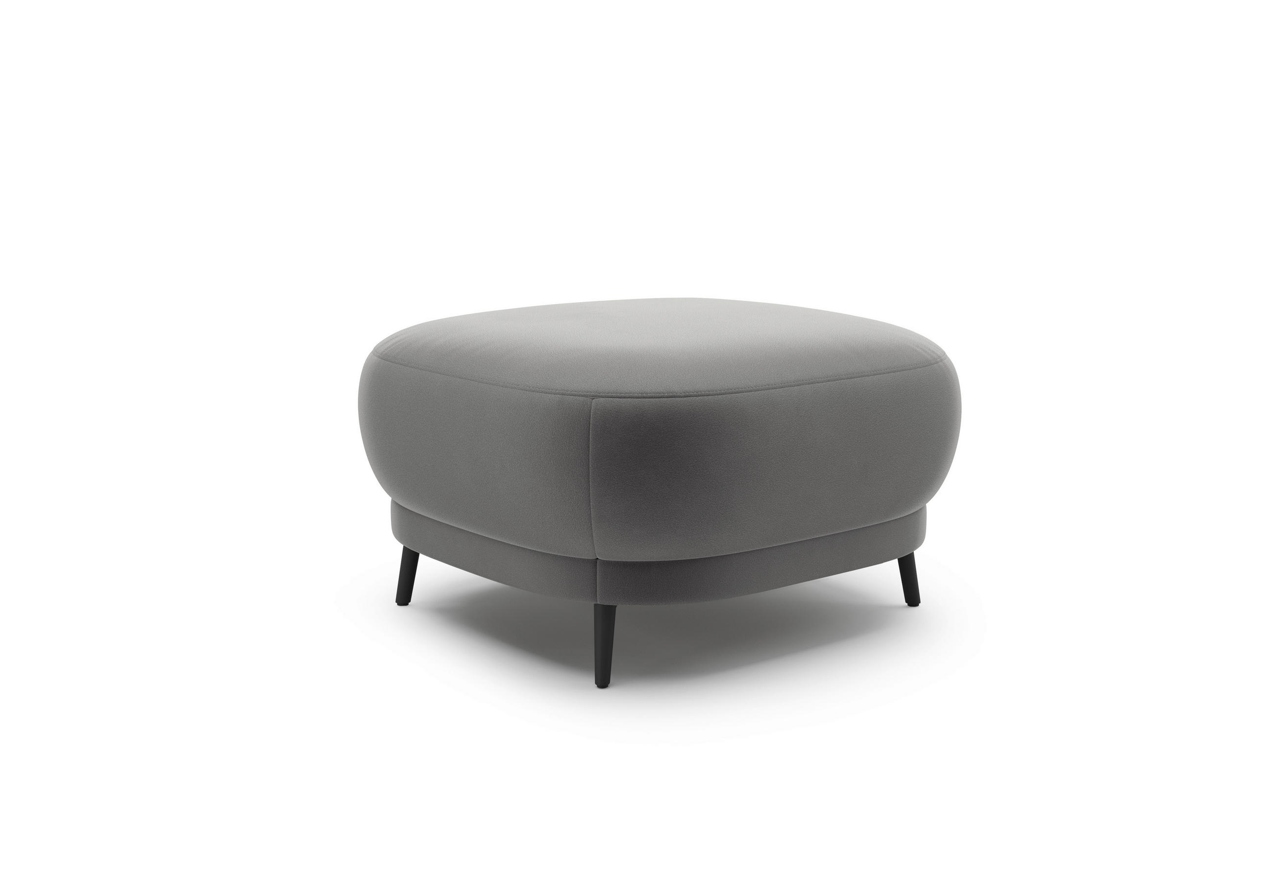 HOCKER in Textil Grau  - Schwarz/Grau, MODERN, Textil/Metall (90/49/90cm) - Sit & More
