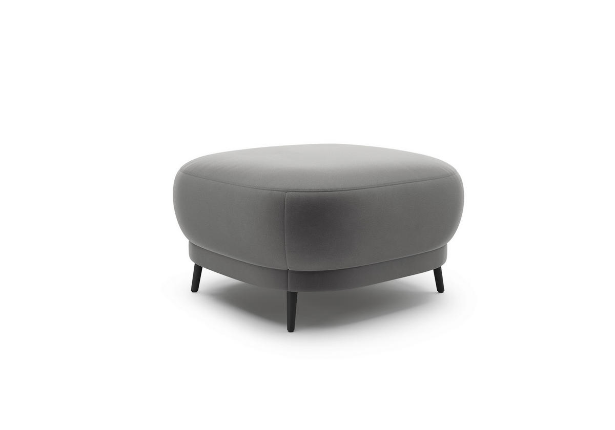 HOCKER in Textil Grau  - Schwarz/Grau, MODERN, Textil/Metall (90/49/90cm) - Sit & More