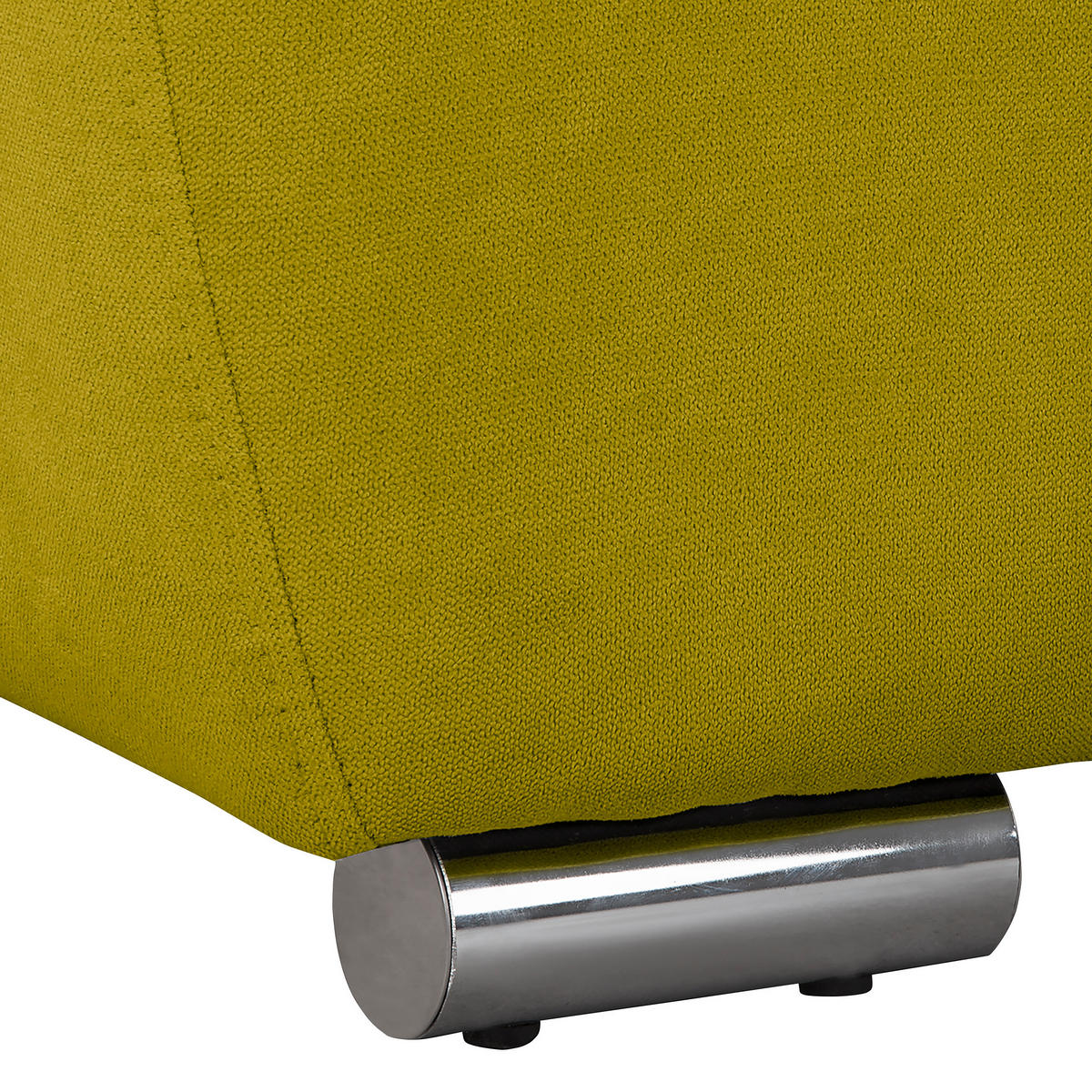 ECKSOFA in Mikrofaser Grün  - Silberfarben/Grün, Design, Textil/Metall (256/175cm) - Livetastic