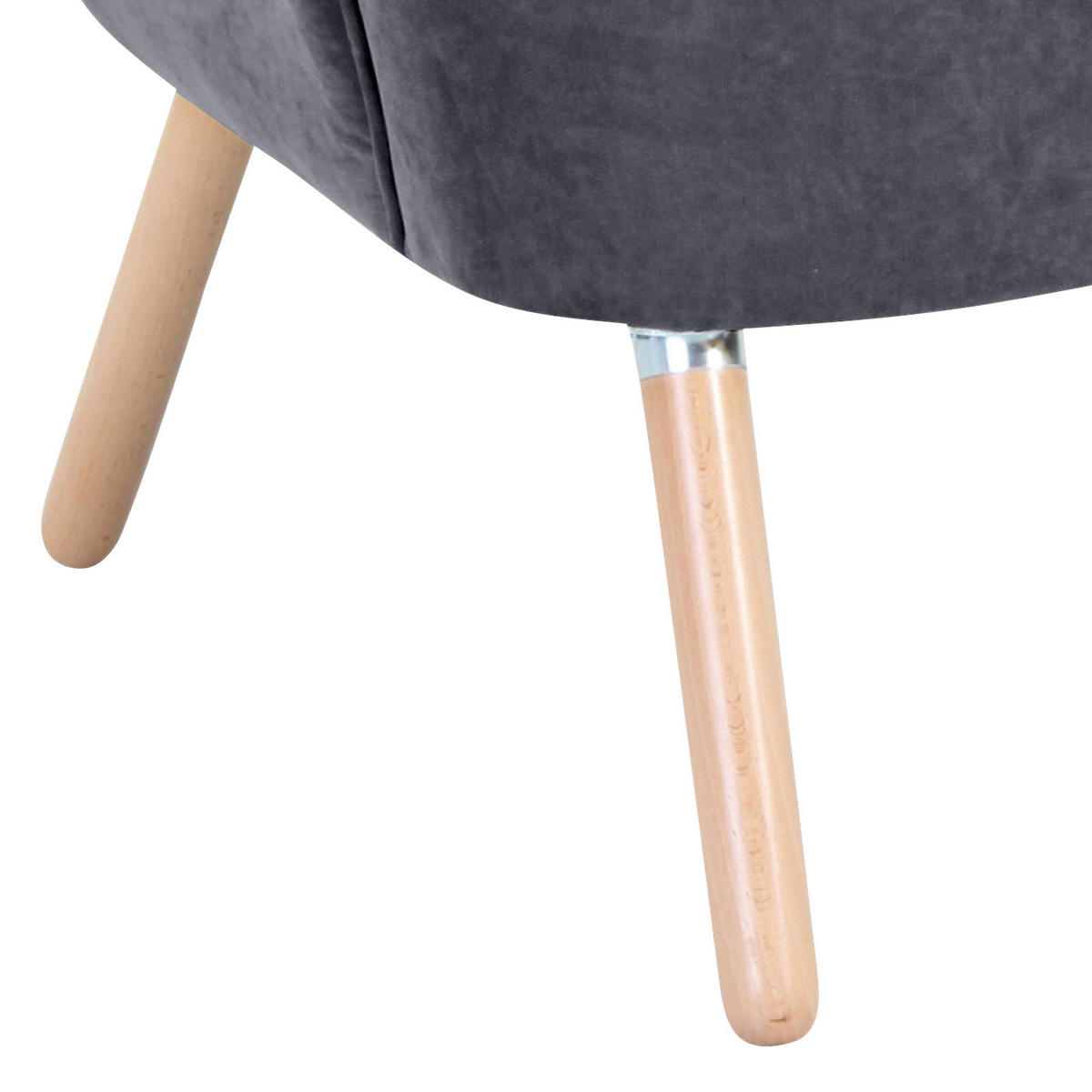SESSEL in Velours Anthrazit  - Anthrazit/Buchefarben, Design, Holz/Textil (70/80/66cm) - Max Winzer