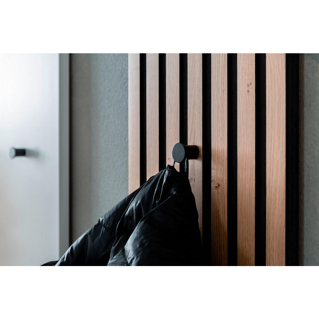 Thumbnail - Moderano Garderobenpaneel, Eiche Bianco, Holzwerkstoff, Holz, Metall, Wildeiche, furniert, 31x180x30 cm, Made in Germany...
