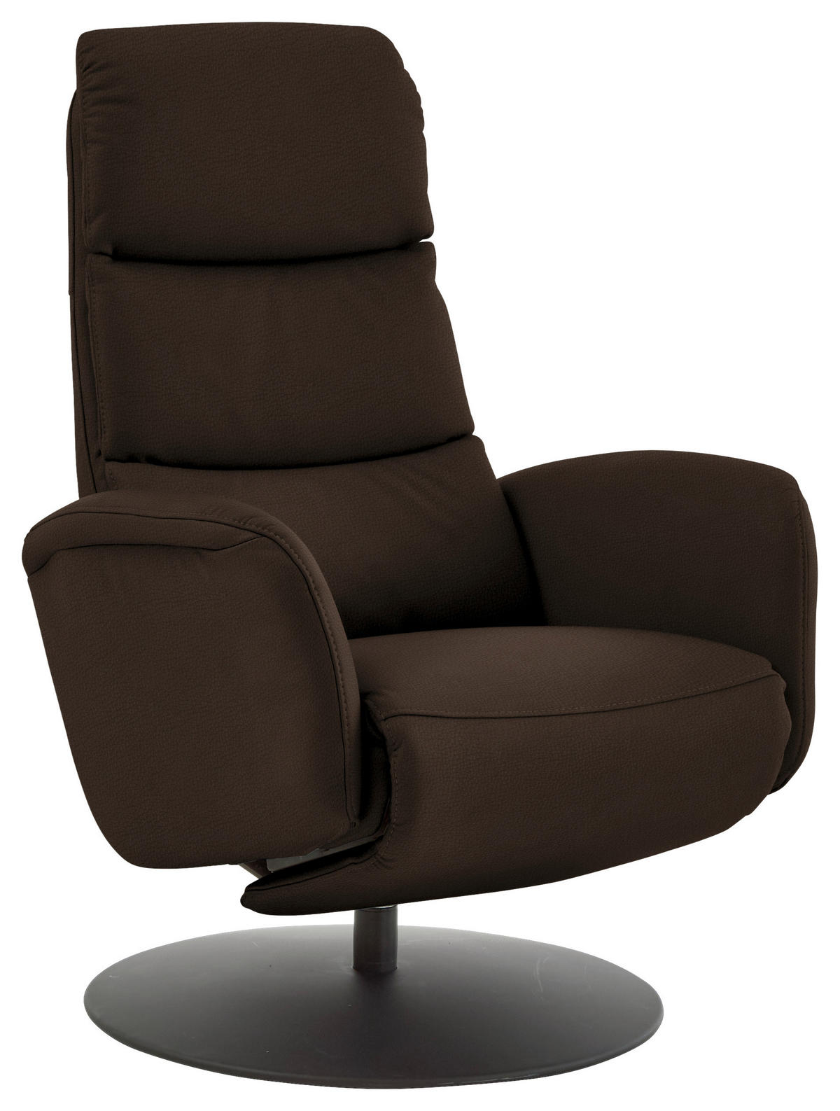 RELAXSESSEL in Leder Dunkelbraun  - Dunkelbraun/Schwarz, Design, Leder/Metall (76/108/86cm) - Dieter Knoll