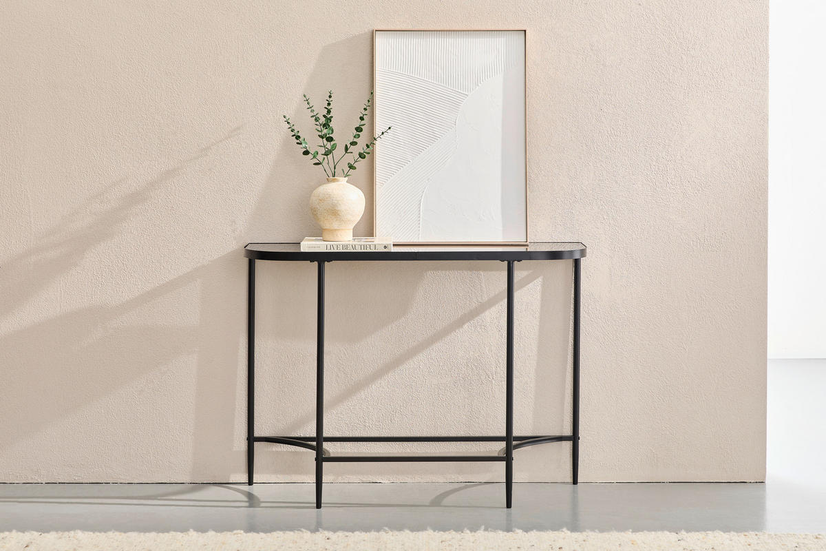 KONSOLENTISCH Schwarz  - Schwarz, Design, Glas/Metall (110/35/80cm) - Xora