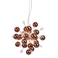 HÄNGELEUCHTE Explosion 65/150 cm   - Klar/Kupferfarben, Trend, Glas/Metall (65/150cm) - Näve