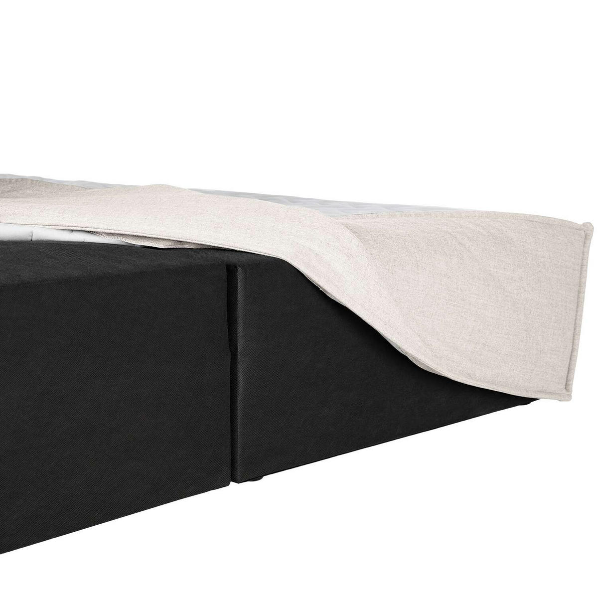 BOXSPRINGBETT 140/200 cm  in Creme  - Creme/Schwarz, Design, Textil (140/200cm) - home24
