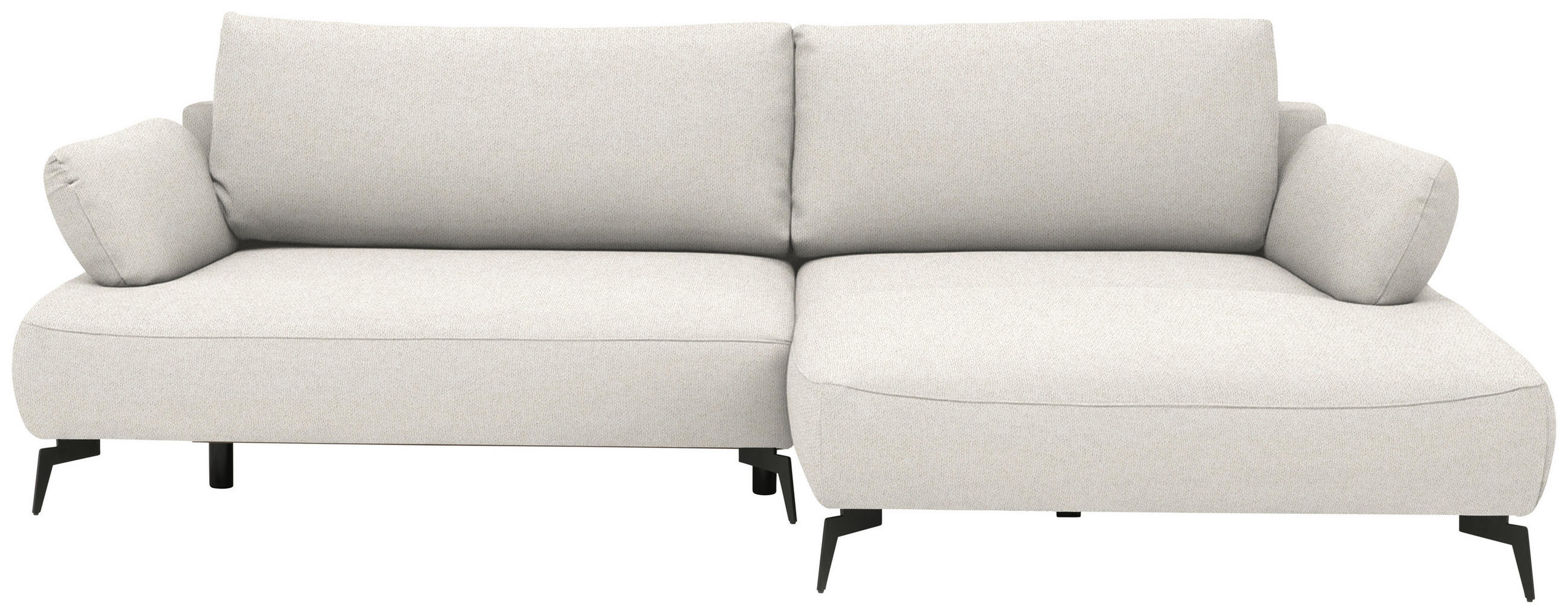 ECKSOFA Struktur Ecru  - Ecru/Schwarz, Design, Textil/Metall (284/186cm) - Lomoco