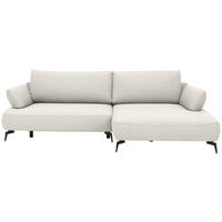 ECKSOFA Struktur Ecru  - Ecru/Schwarz, Design, Textil/Metall (284/186cm) - Lomoco