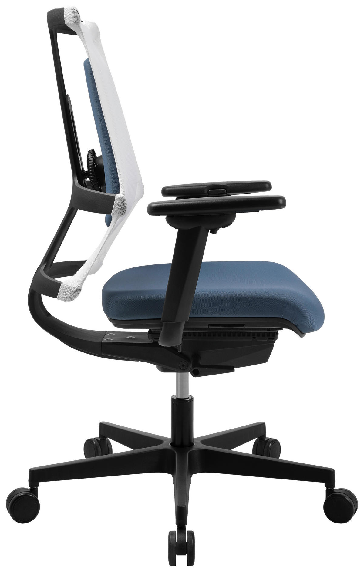 DREHSTUHL  in Flachgewebe Blau, Weiss  - Blau/Weiss, Modern, Kunststoff/Textil (47/100-112/45-51cm) - Topstar