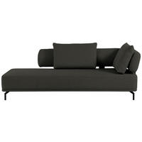 RÉCAMIERE in Flachgewebe Dunkelbraun  - Dunkelbraun/Schwarz, Design, Textil/Metall (227/89/101cm) - Dieter Knoll