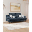 SCHLAFSOFA Chenille Dunkelblau  inkl. Rückenkissen, Armlehnenkissen, Bettkasten, Schlaffunktion, Rücken echt  - Schwarz/Dunkelblau, KONVENTIONELL, Textil/Metall (203/94/96cm) - Carryhome