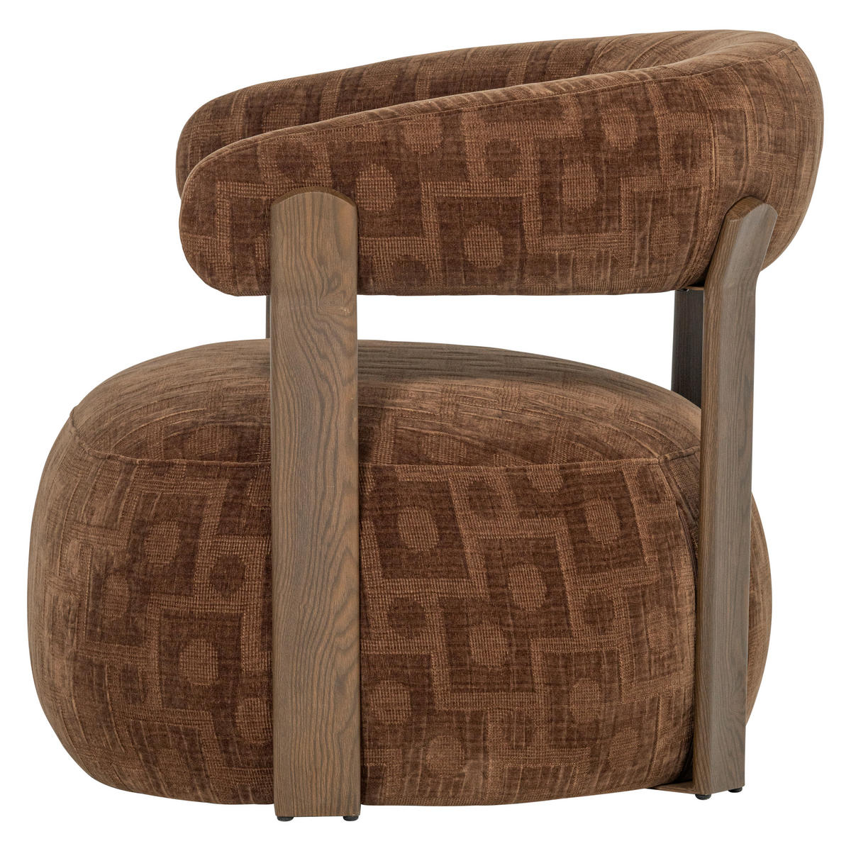 SESSEL in Webstoff Braun  - Schwarz/Braun, MODERN, Holz/Kunststoff (82/78/73cm) - Livetastic
