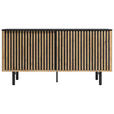 SIDEBOARD  in 160/80,5/45 cm  - Schwarz/Akaziefarben, LIFESTYLE, Holz/Metall (160/80,5/45cm) - Landscape