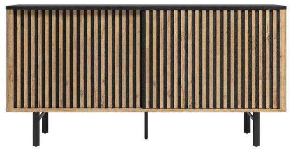 SIDEBOARD in 160/80,5/45 cm - Schwarz/Akaziefarben, LIFESTYLE, Holz/Metall (160/80,5/45cm) - Landscape